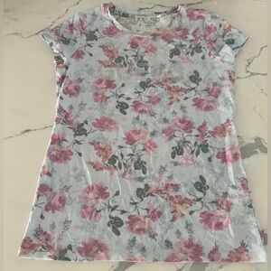 GUESS Floral pink and blue tee size large